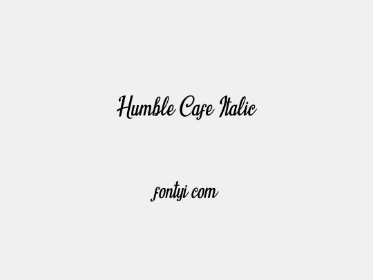 Humble Cafe Italic