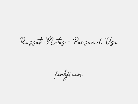 Rosseta Notes - Personal Use