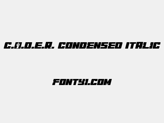 C.O.D.E.R. Condensed Italic