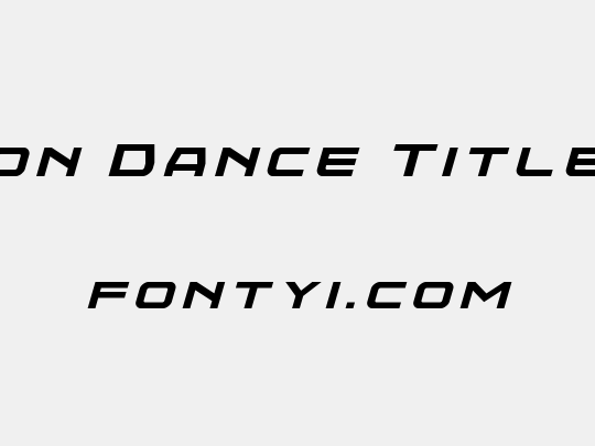 Neutron Dance Title Italic