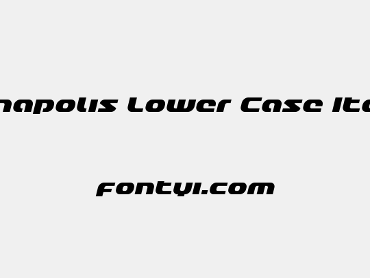 Annapolis Lower Case Italic