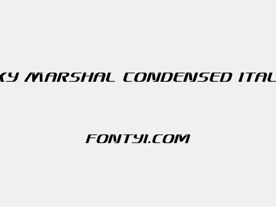 Sky Marshal Condensed Italic