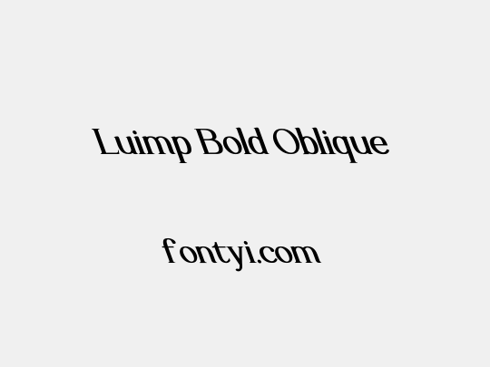 Luimp Bold Oblique