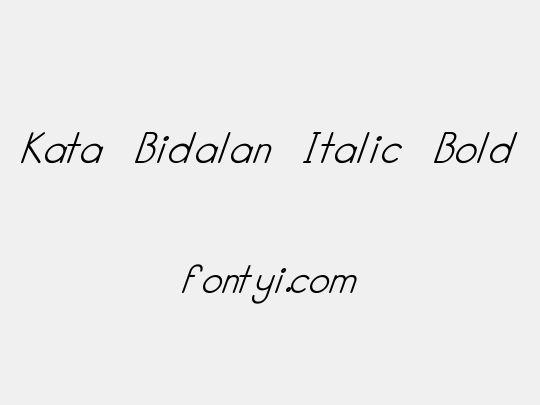 Kata Bidalan Italic Bold
