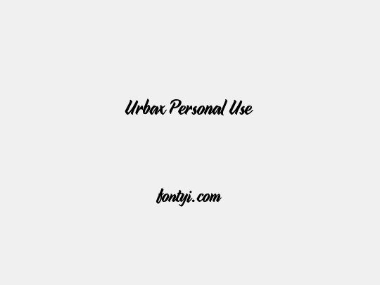 Urbax Personal Use