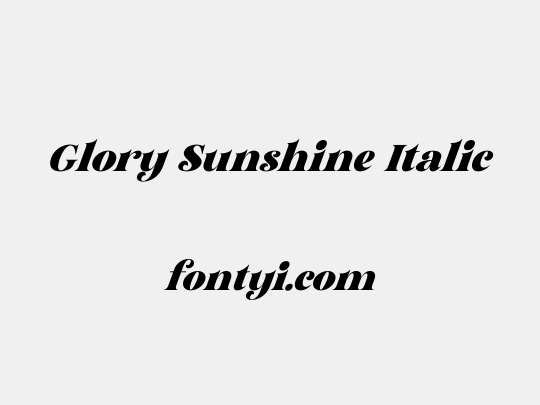 Glory Sunshine Italic