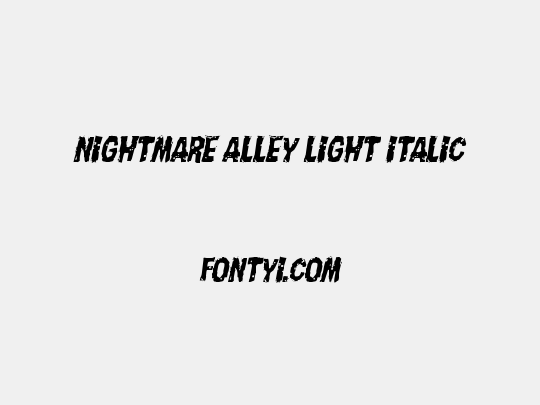 Nightmare Alley Light Italic