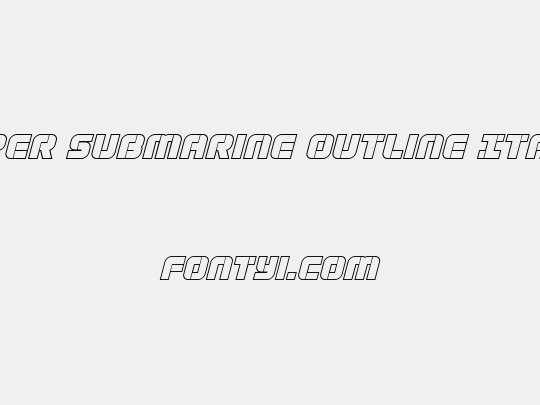 Super Submarine Outline Italic