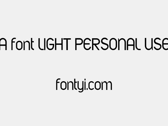 A font LIGHT PERSONAL USE