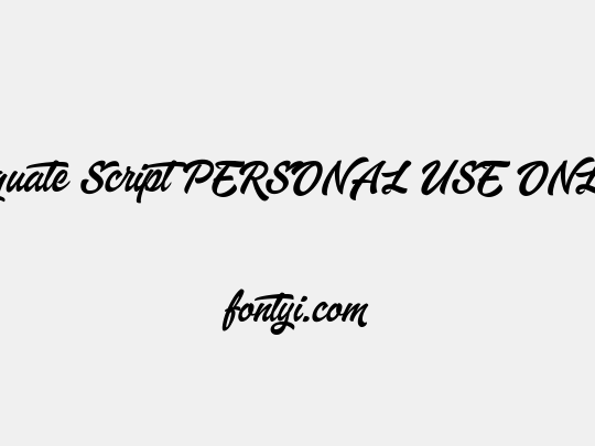 Aquate Script PERSONAL USE ONLY