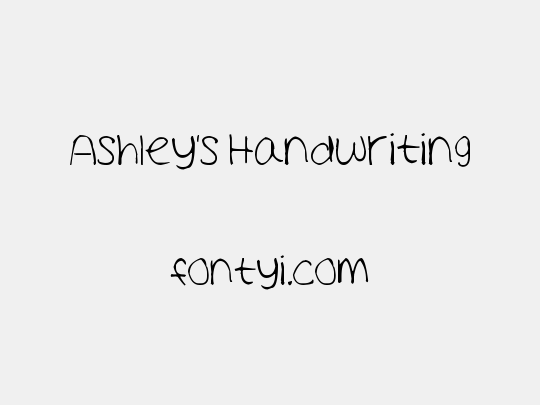 Ashley's Handwriting
