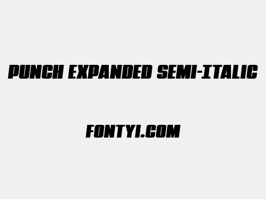 Punch Expanded Semi-Italic