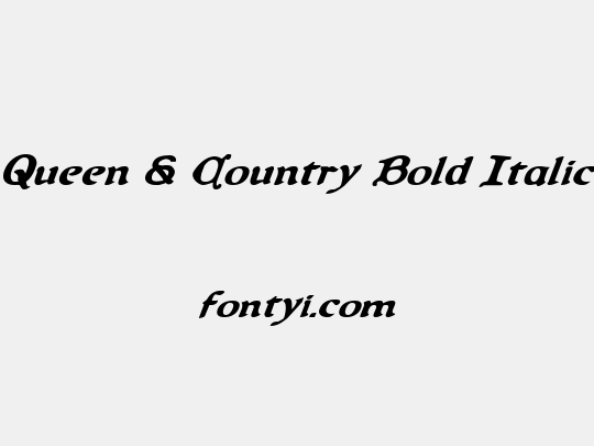 Queen & Country Bold Italic