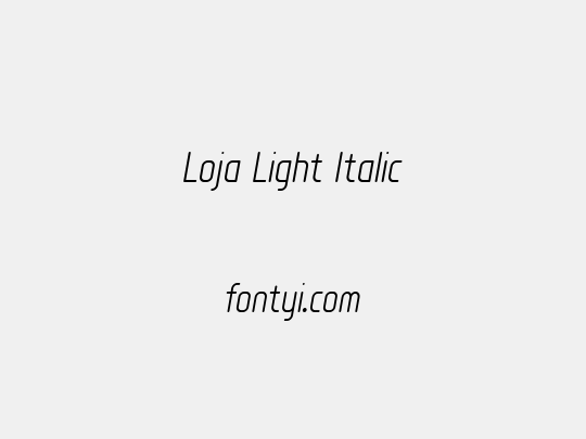 Loja Light Italic