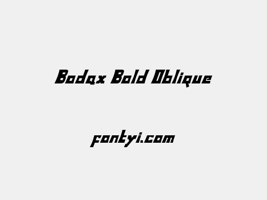 Bodax Bold Oblique