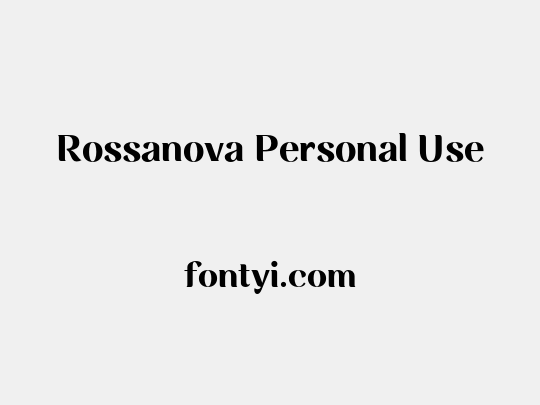 Rossanova Personal Use