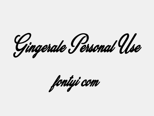 Gingerale Personal Use