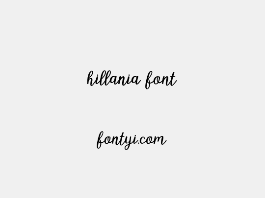 hillania font