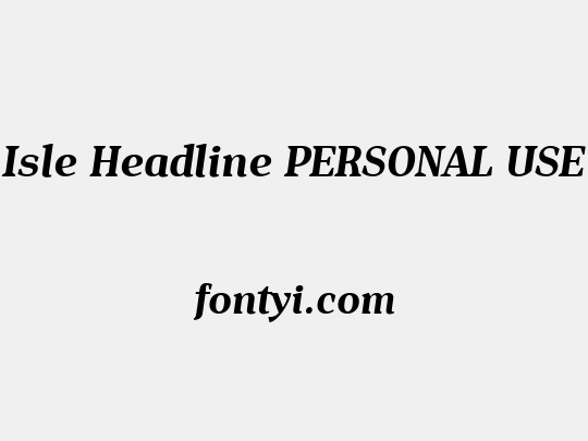 Isle Headline PERSONAL USE