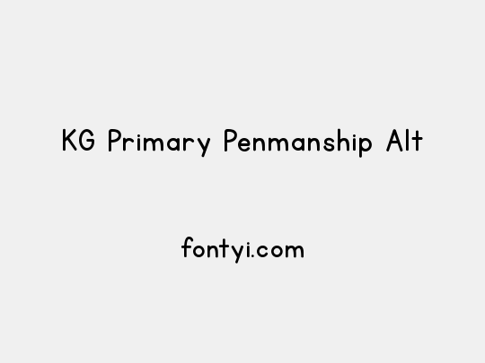 KG Primary Penmanship Alt