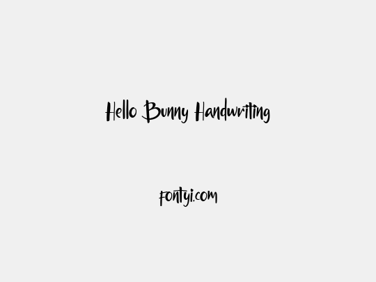 Hello Bunny Handwriting