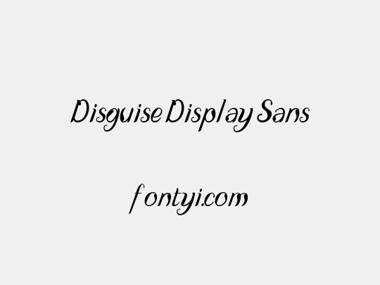 Disguise Display Sans