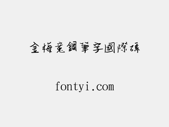 金梅寬鋼筆字國際碼