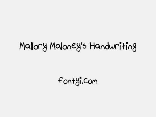 Mallory Maloney's Handwriting
