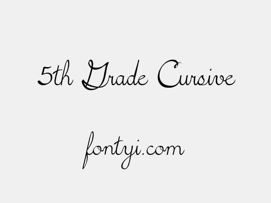 5th Grade Cursive