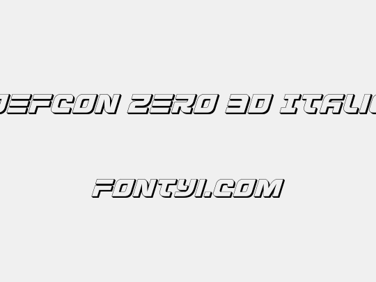 Defcon Zero 3D Italic