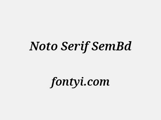 Noto Serif SemBd