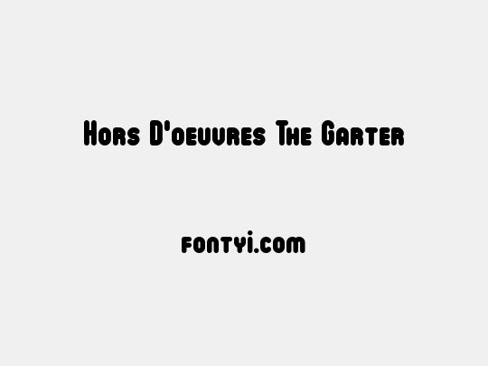Hors D'oeuvres The Garter