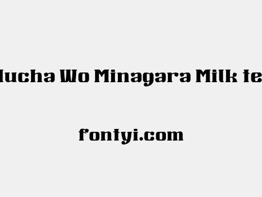 Mucha Wo Minagara Milk tea