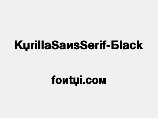 KyrillaSansSerif-Black