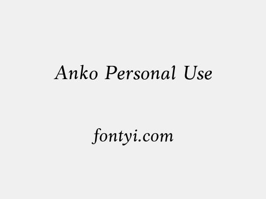 Anko Personal Use