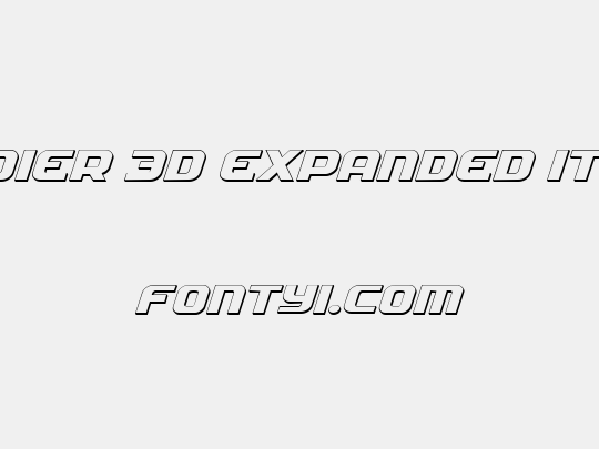 Soldier 3D Expanded Italic