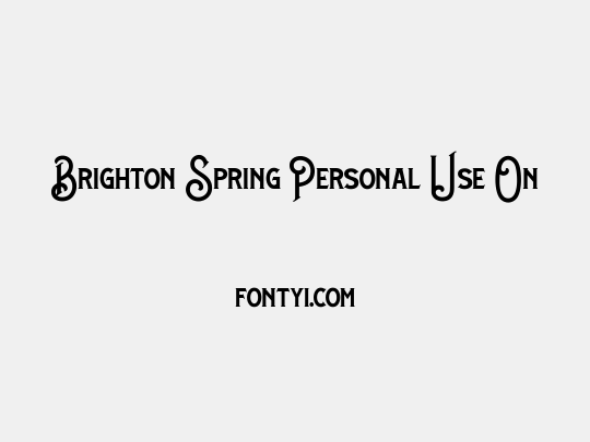 Brighton Spring Personal Use On