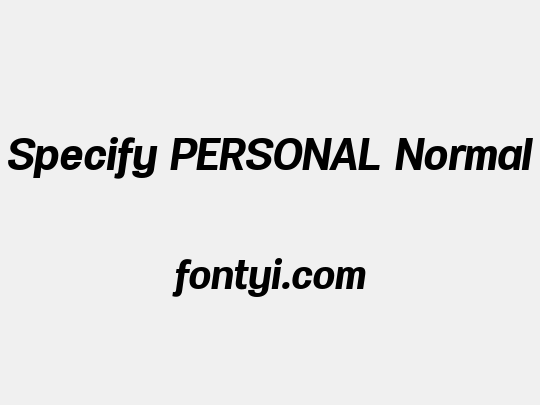 Specify PERSONAL Normal
