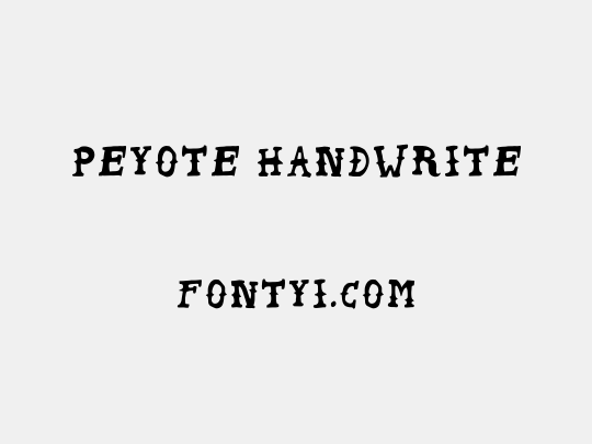 Peyote Handwrite