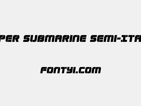 Super Submarine Semi-Italic