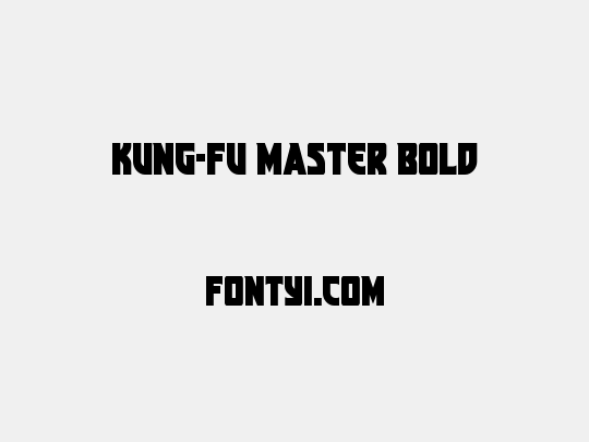 Kung-Fu Master Bold