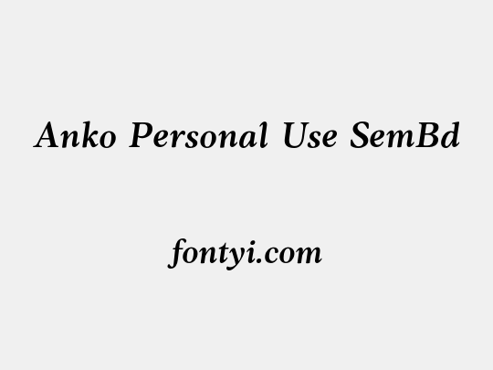 Anko Personal Use SemBd