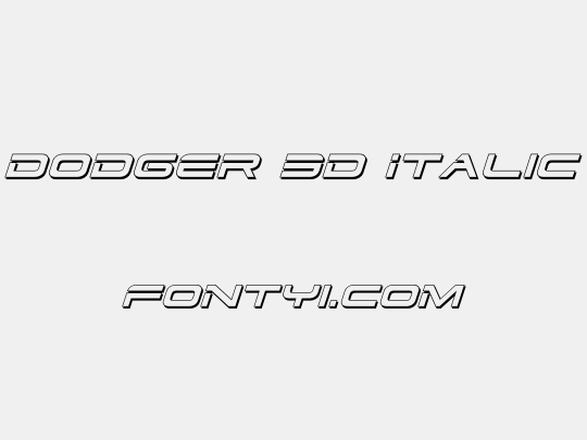 Dodger 3D Italic