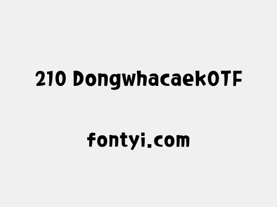 210 DongwhacaekOTF