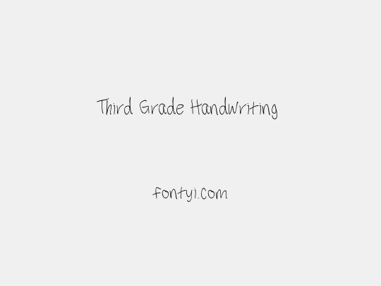Third Grade Handwriting 