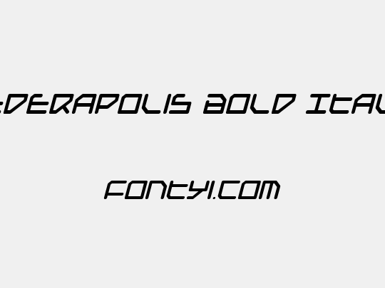 Federapolis Bold Italic