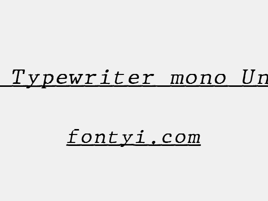 JMH Typewriter mono Under