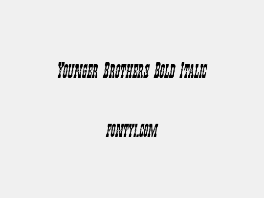 Younger Brothers Bold Italic