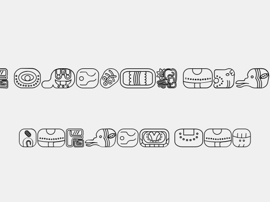 mayan glyphs outline