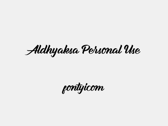 Aldhyaksa Personal Use